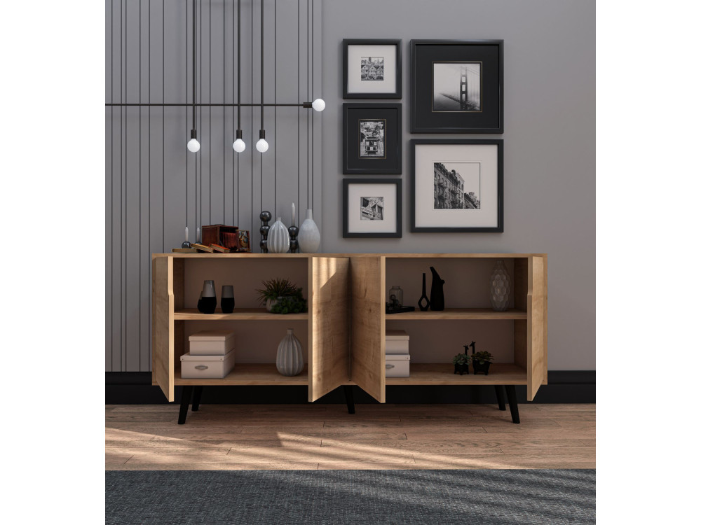 Latina" wooden sideboard - 180 x 45 x 80 cm - Light brown