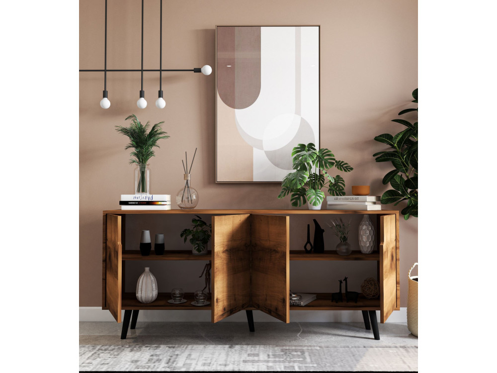 Latina" wooden sideboard - 180 x 45 x 80 cm - Brown