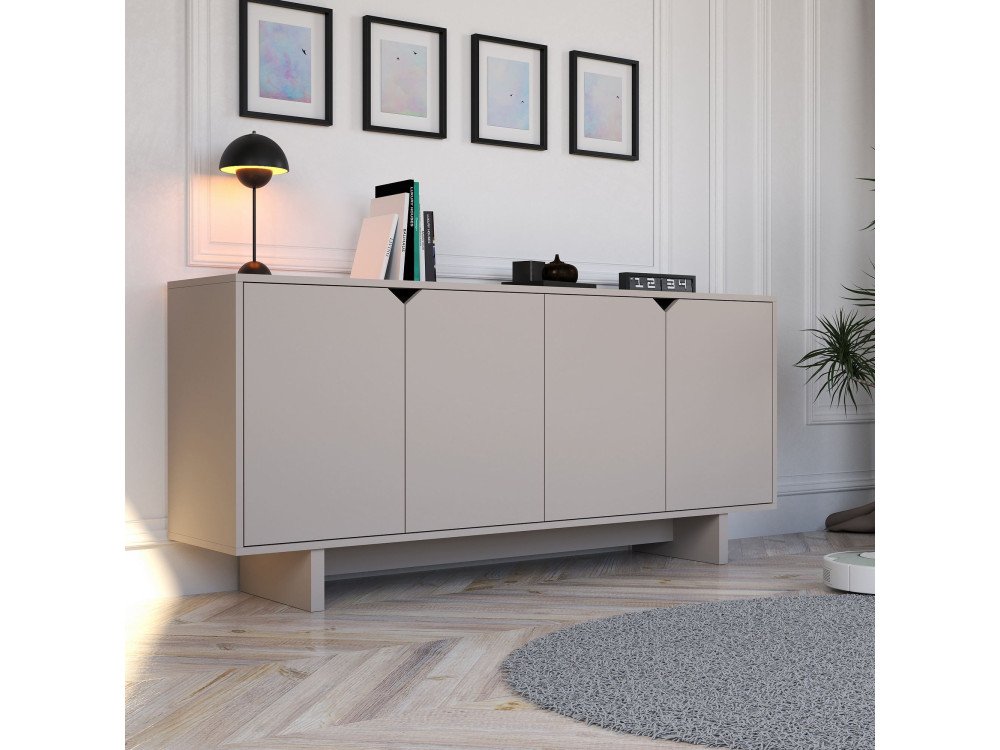 Oz" wooden sideboard - 180 x 40 x 81 cm - Beige