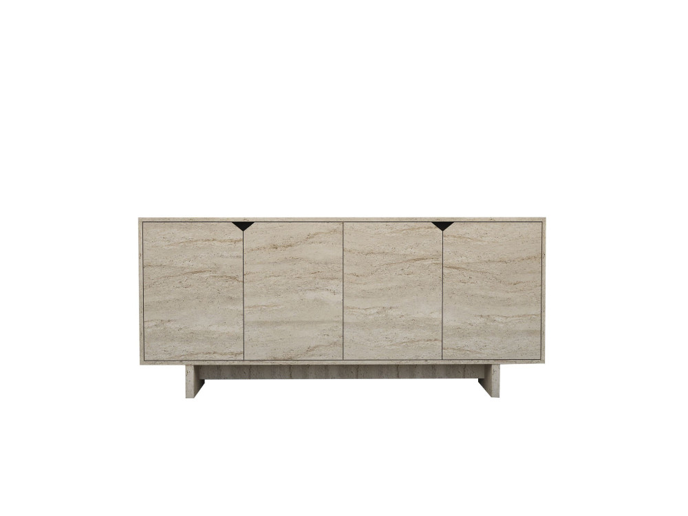 Turan" wooden sideboard - 180 x 40 x 81 cm - Travertine