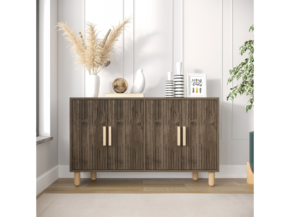 Roger" wooden sideboard - 120 x 30 x 74 cm - Brown