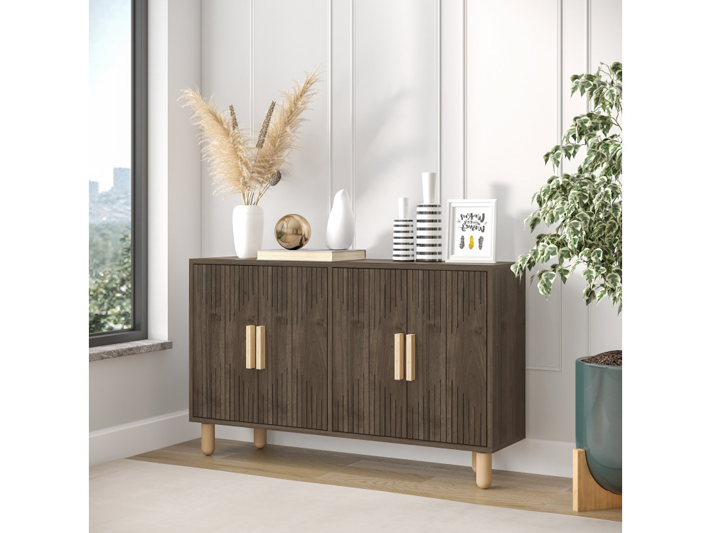 Roger" wooden sideboard - 120 x 30 x 74 cm - Brown