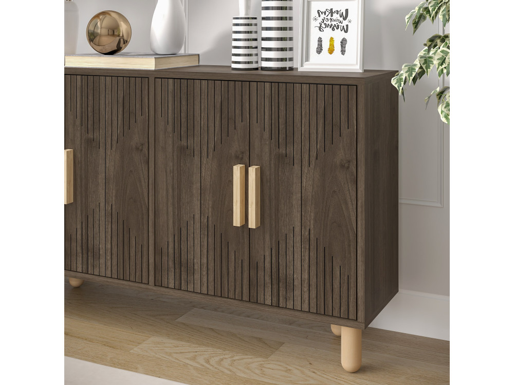 Roger" wooden sideboard - 120 x 30 x 74 cm - Brown