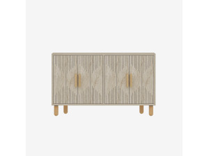 Roger" wooden sideboard - 120 x 30 x 74 cm - Travertine