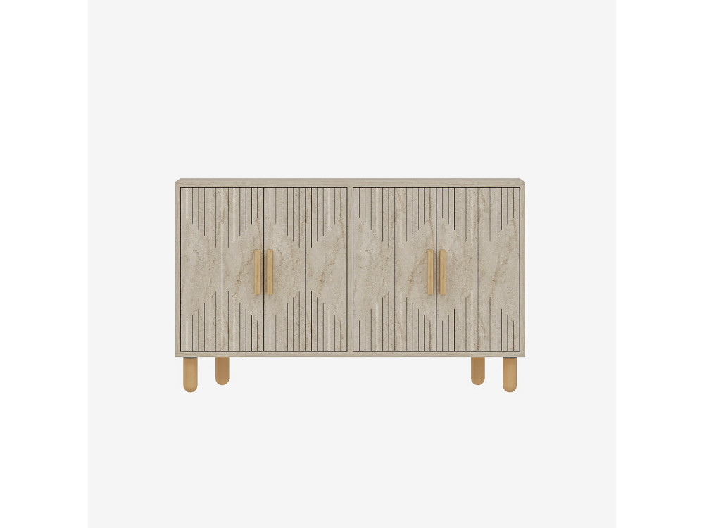 Roger" wooden sideboard - 120 x 30 x 74 cm - Travertine