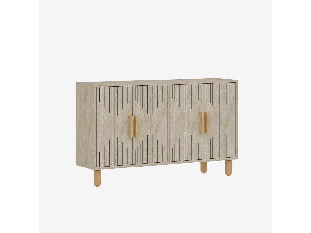 Roger" wooden sideboard - 120 x 30 x 74 cm - Travertine