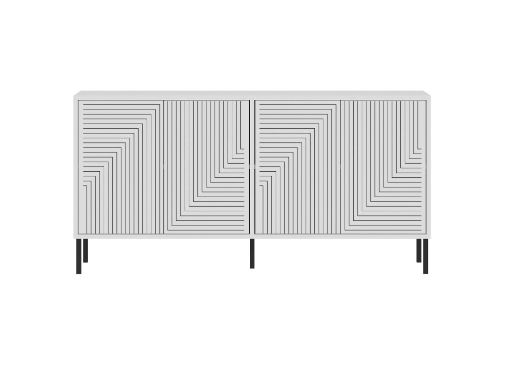 Evolet" wooden sideboard - 150 x 36 x 75 cm - White