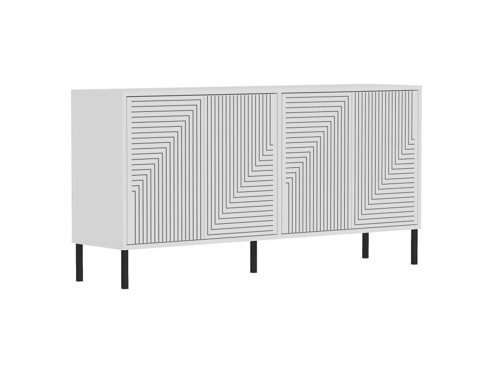 Evolet" wooden sideboard - 150 x 36 x 75 cm - White