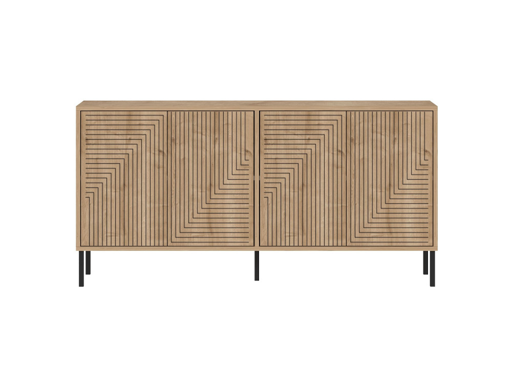 Evolet" wooden sideboard - 150 x 36 x 75 cm - Beige