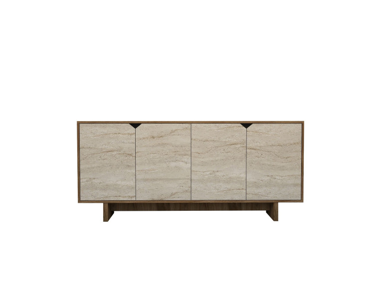Istemi" wooden sideboard - 180 x 40 x 81 cm - Travertine