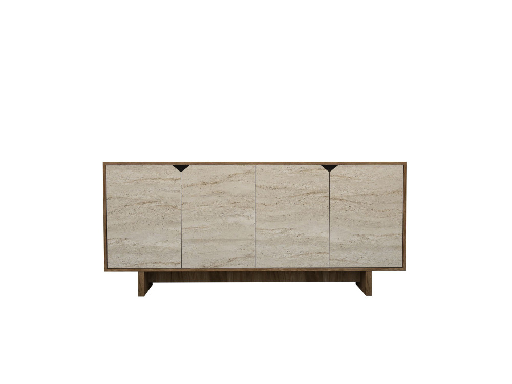 Istemi" wooden sideboard - 180 x 40 x 81 cm - Travertine