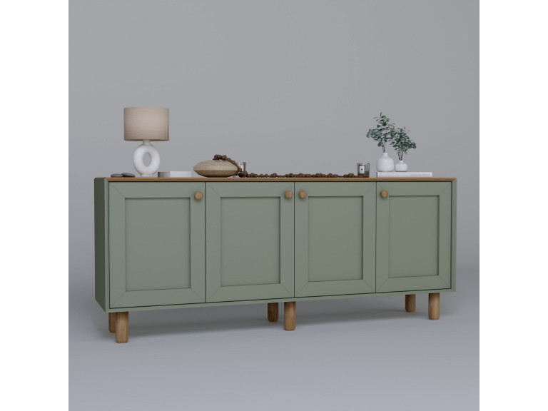 Bohem" wooden sideboard - 180 x 40 x 75 cm - Green