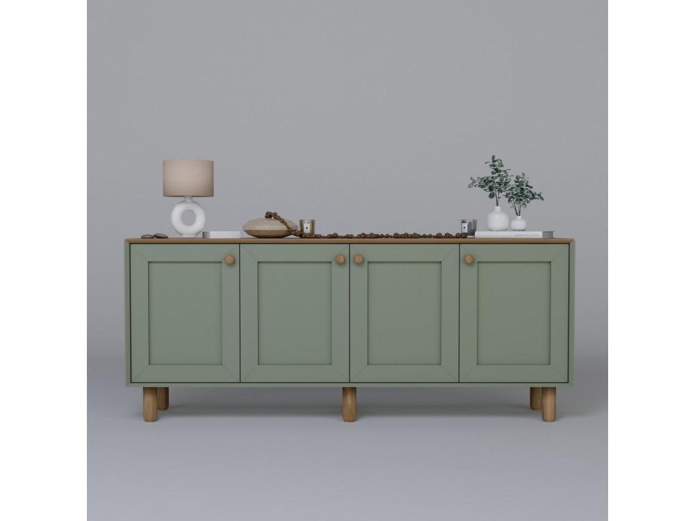 Bohem" wooden sideboard - 180 x 40 x 75 cm - Green