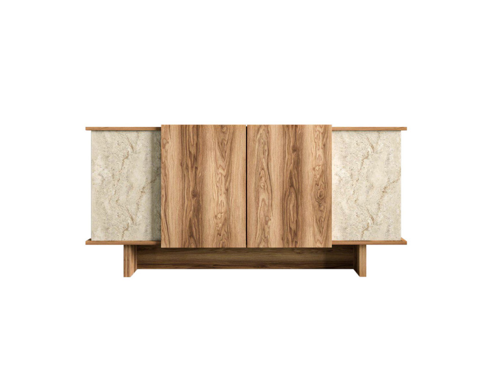 Diana" wooden sideboard - 180 x 40 x 81 cm - Travertine