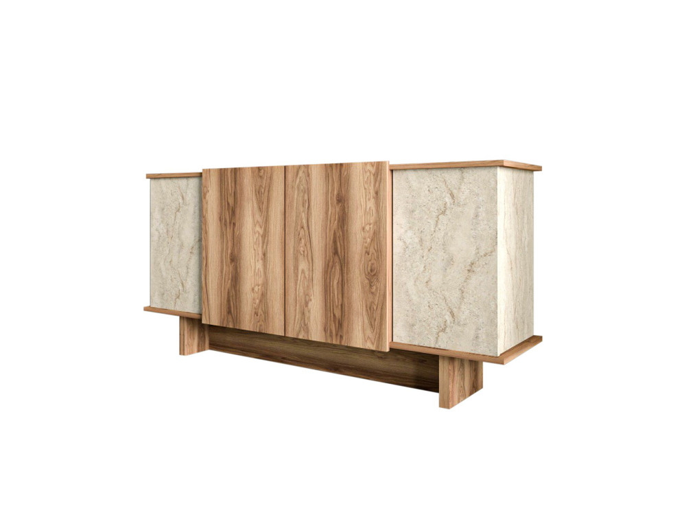 Diana" wooden sideboard - 180 x 40 x 81 cm - Travertine