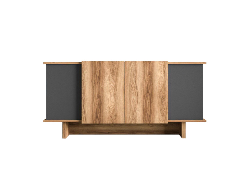 Diana" wooden sideboard - 180 x 40 x 81 cm - Charcoal grey