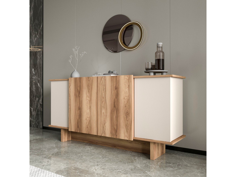 Diana" wooden sideboard - 180 x 40 x 81 cm - Beige