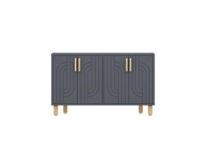 Rodney" wooden sideboard - 120 x 30 x 74 cm - Charcoal grey