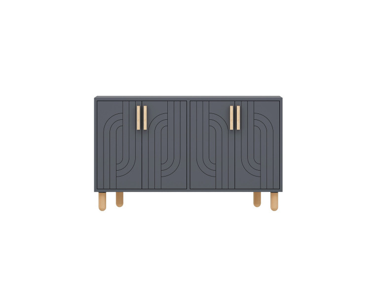 Rodney" wooden sideboard - 120 x 30 x 74 cm - Charcoal grey