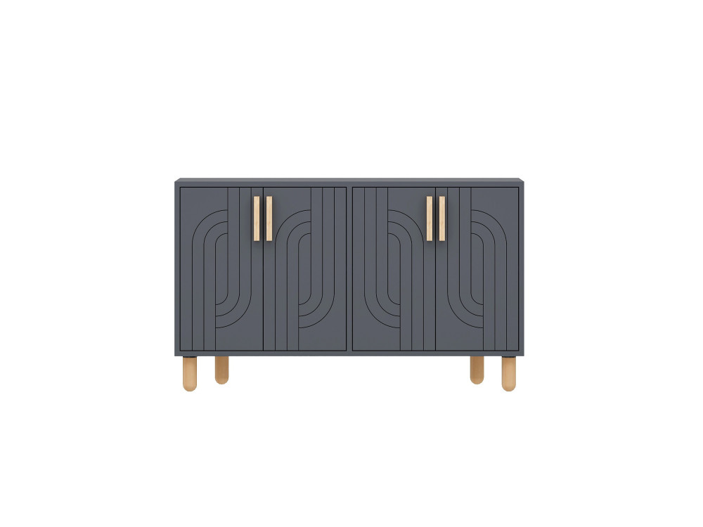 Rodney" wooden sideboard - 120 x 30 x 74 cm - Charcoal grey