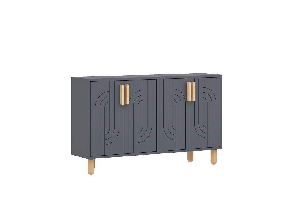 Rodney" wooden sideboard - 120 x 30 x 74 cm - Charcoal grey