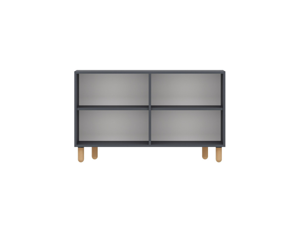 Rodney" wooden sideboard - 120 x 30 x 74 cm - Charcoal grey