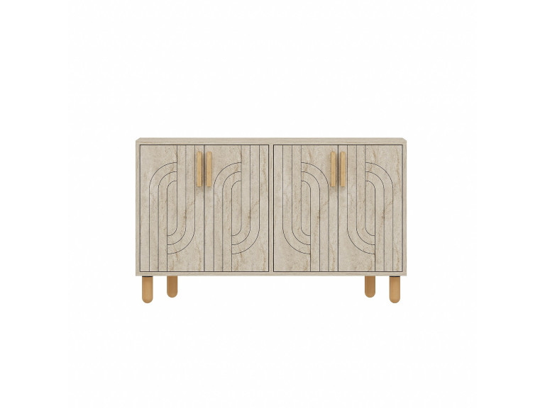 Rodney" wooden sideboard - 120 x 30 x 74 cm - Travertine