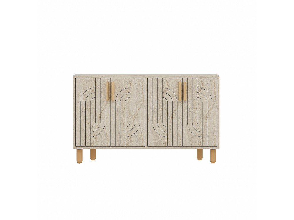 Rodney" wooden sideboard - 120 x 30 x 74 cm - Travertine