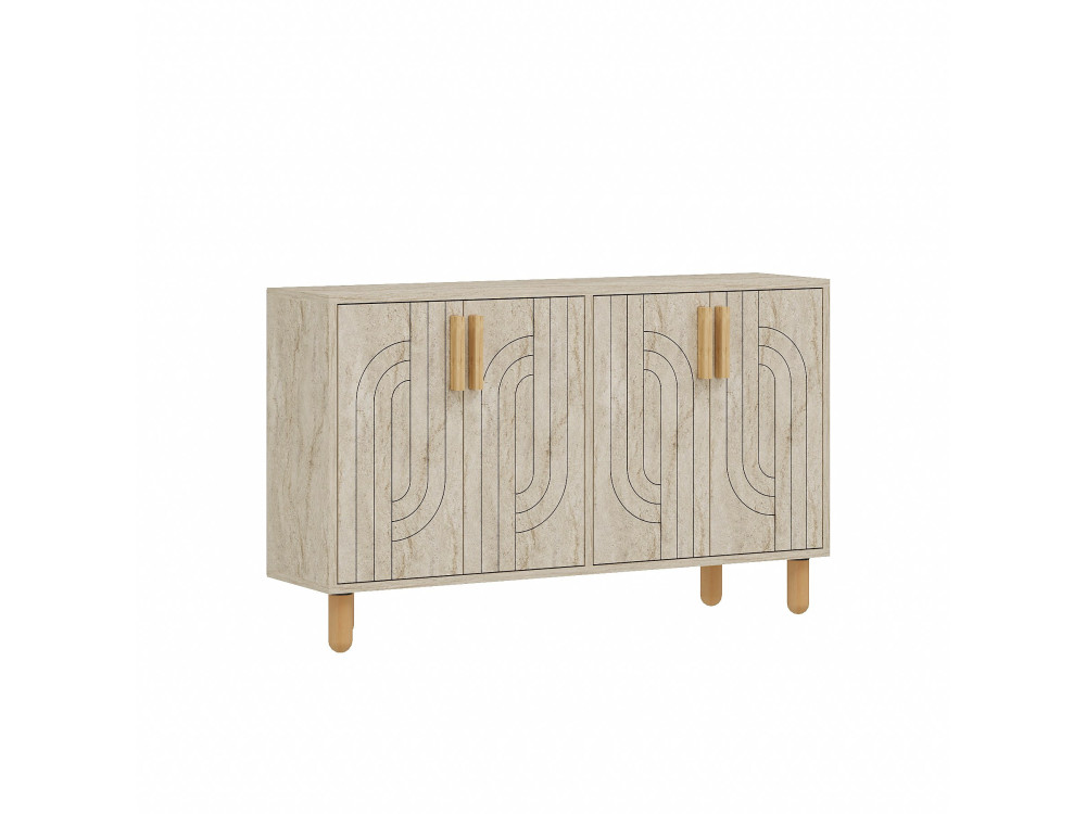 Rodney" wooden sideboard - 120 x 30 x 74 cm - Travertine