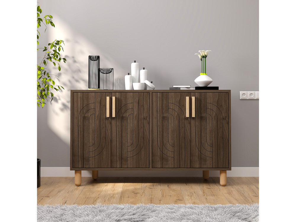 Rodney" wooden sideboard - 120 x 30 x 74 cm - Brown