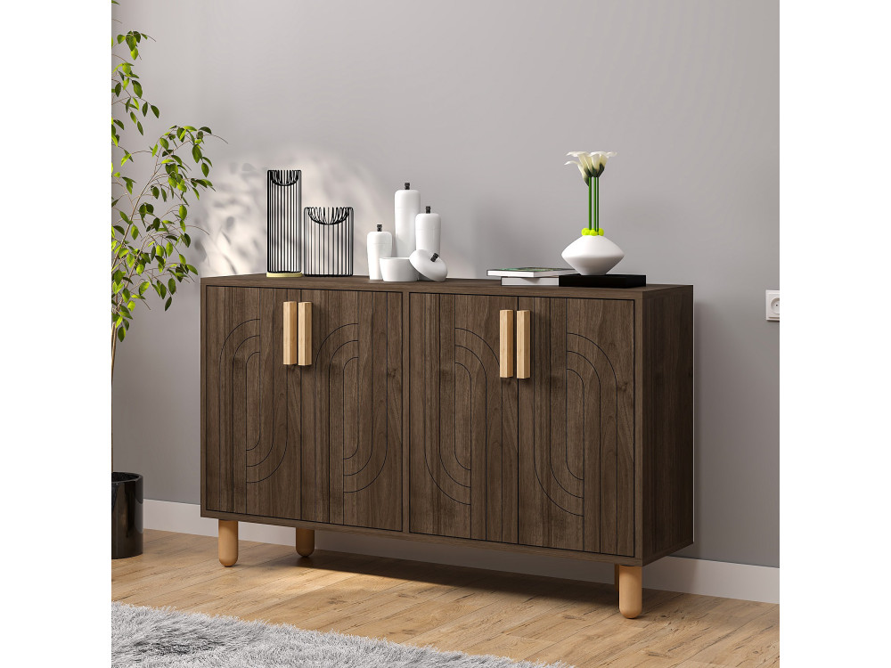 Rodney" wooden sideboard - 120 x 30 x 74 cm - Brown