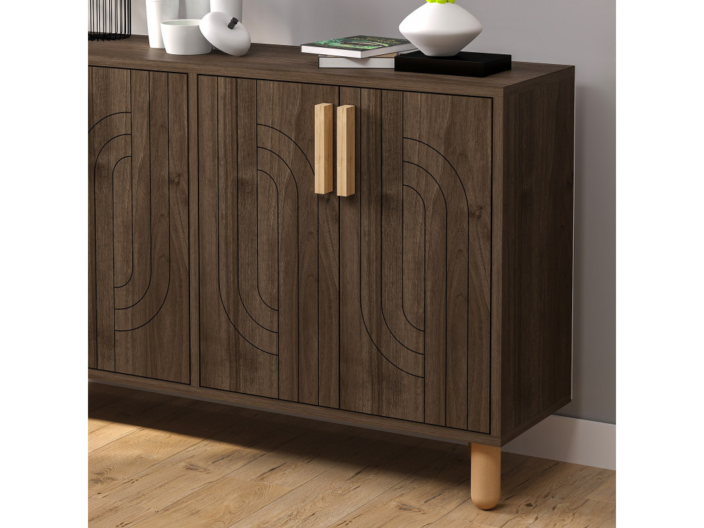 Rodney" wooden sideboard - 120 x 30 x 74 cm - Brown