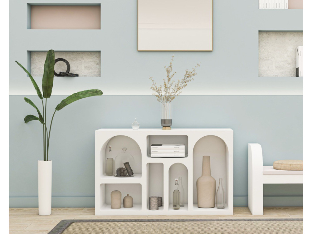 Liva" wooden sideboard - 120 x 37 x 74 cm - White