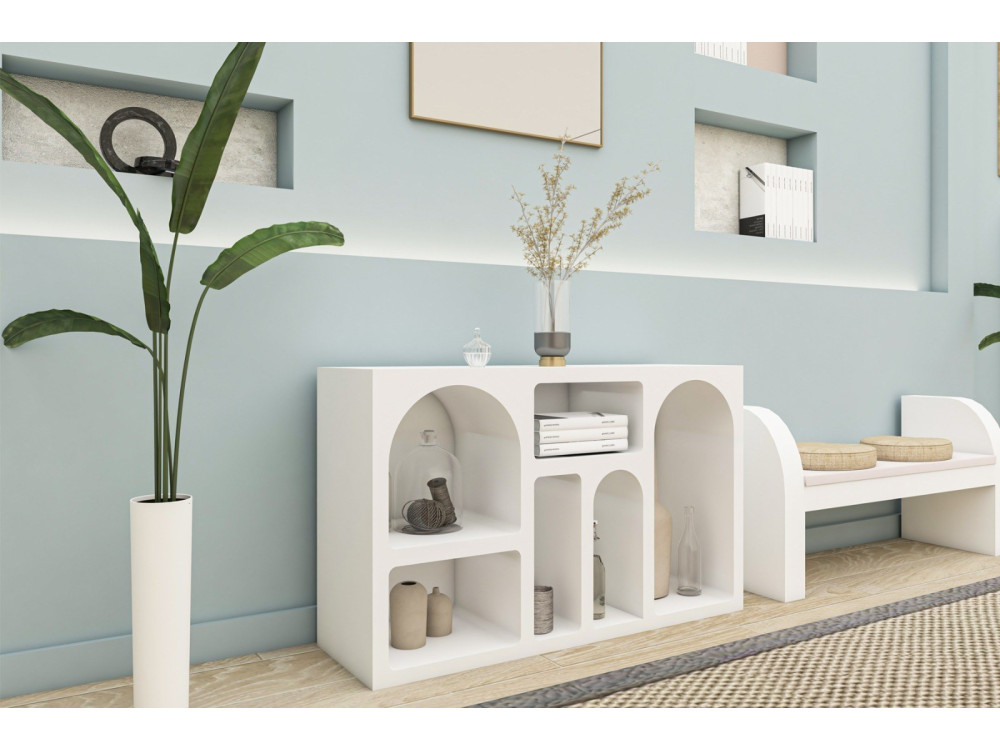 Liva" wooden sideboard - 120 x 37 x 74 cm - White