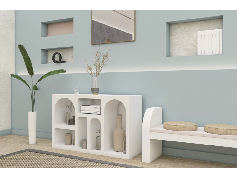 Liva" wooden sideboard - 120 x 37 x 74 cm - White