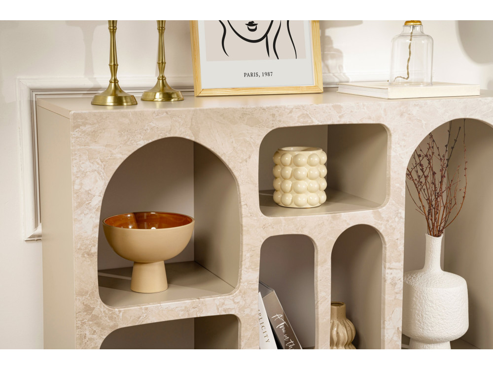 Liva" wooden sideboard - 120 x 37 x 74 cm - Travertine