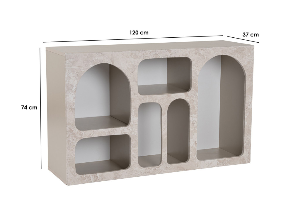 Liva" wooden sideboard - 120 x 37 x 74 cm - Travertine