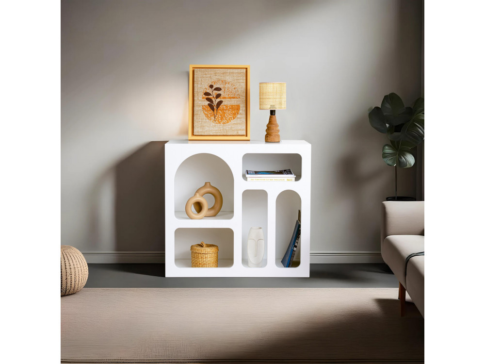 Lessa" wooden sideboard - 80 x 37 x 74 cm - White