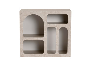 Lessa" wooden sideboard - 80 x 37 x 74 cm - Travertine