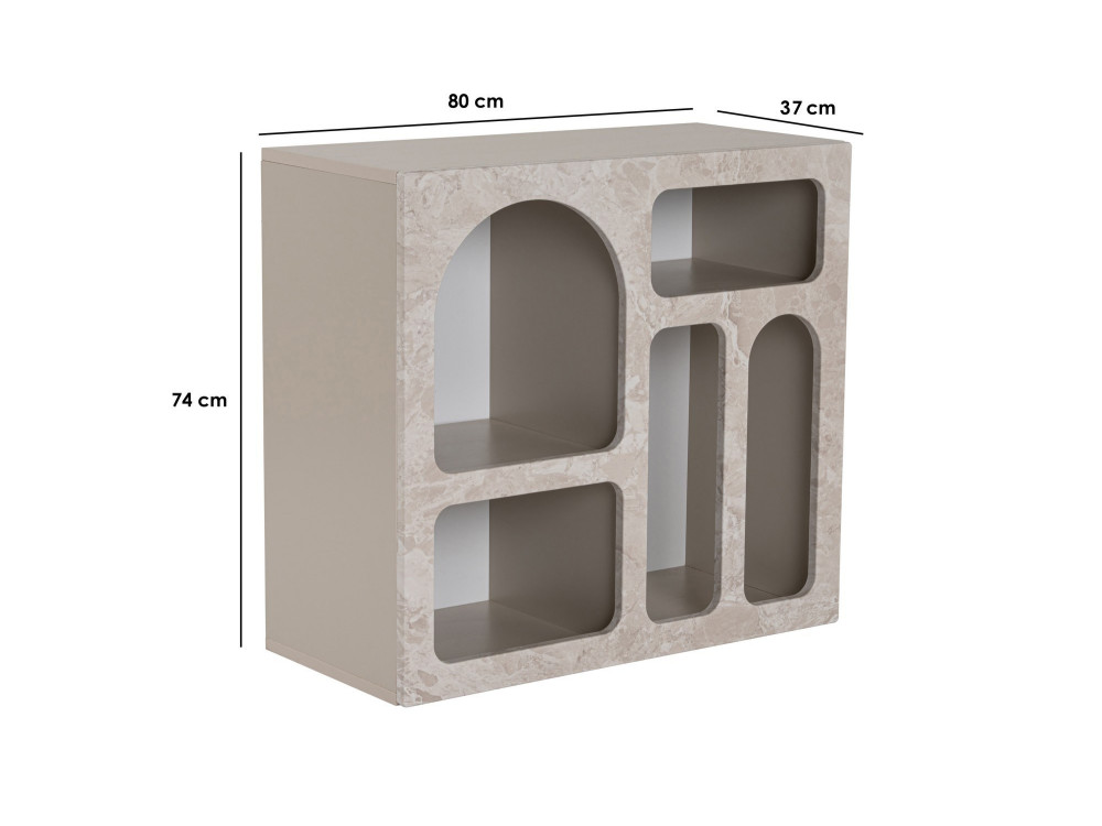 Lessa" wooden sideboard - 80 x 37 x 74 cm - Travertine