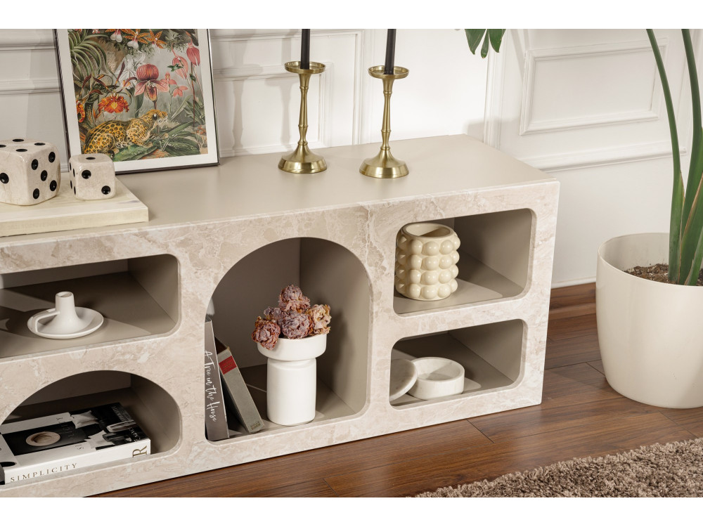 Ferlis" wooden sideboard - 160 x 40 x 51 cm - Travertine