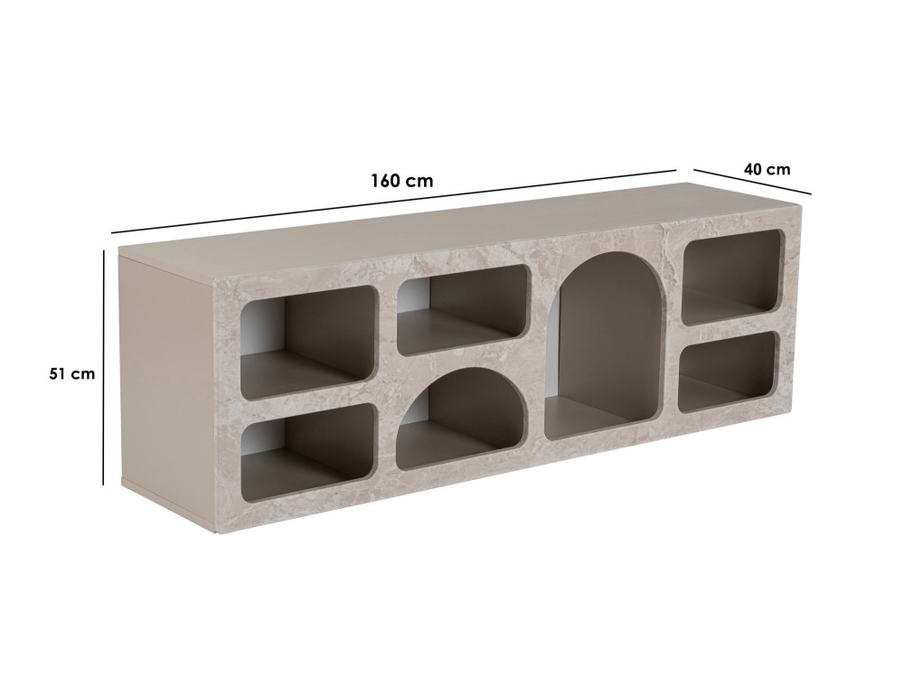 Ferlis" wooden sideboard - 160 x 40 x 51 cm - Travertine