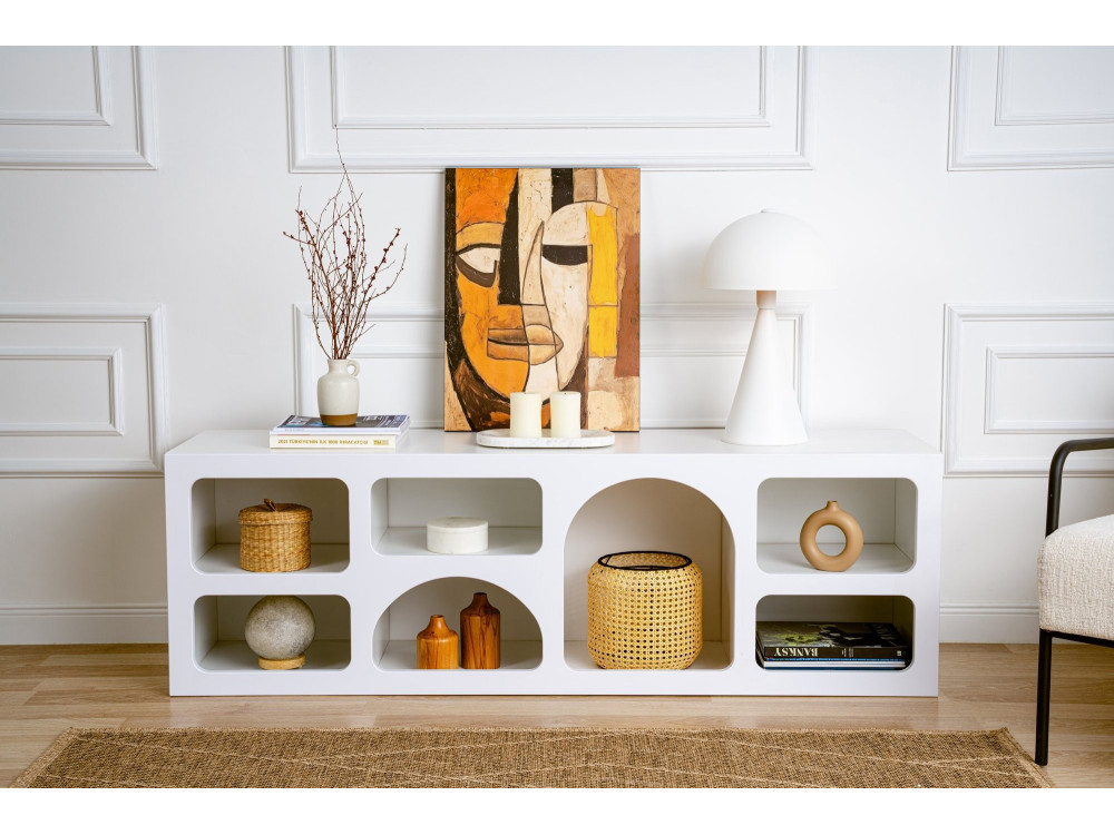 Ferlis" wooden sideboard - 160 x 40 x 51 cm - White