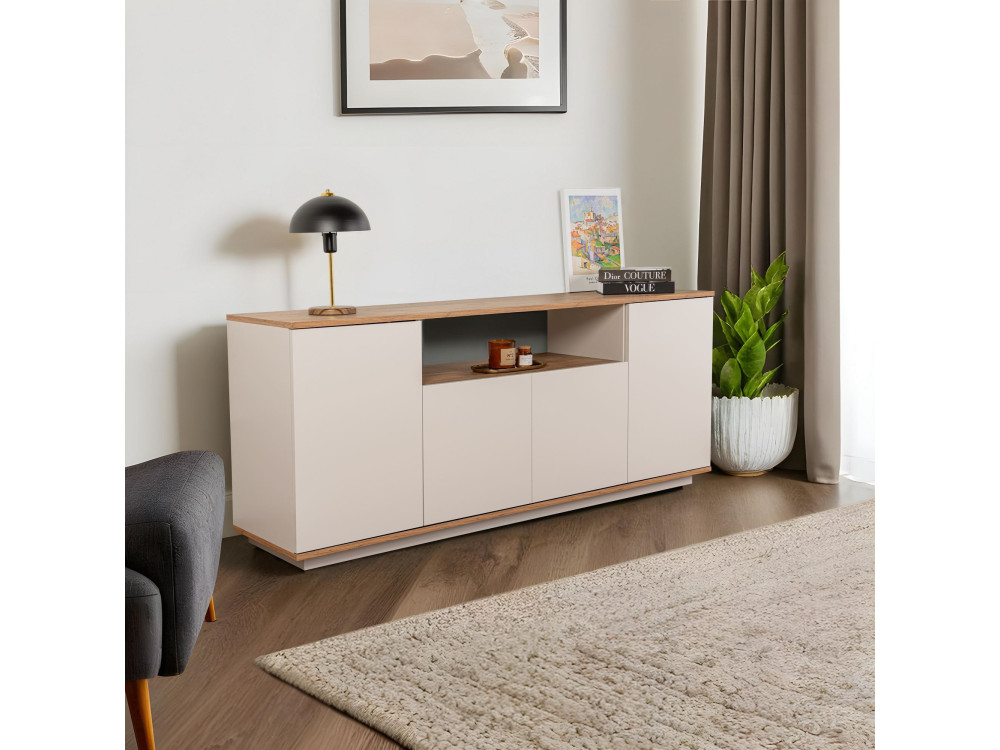 Arista" wooden sideboard - 180 x 44 x 75 cm - Beige