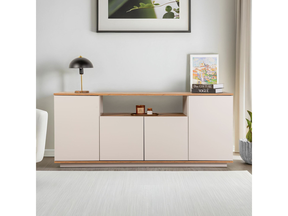 Arista" wooden sideboard - 180 x 44 x 75 cm - Beige