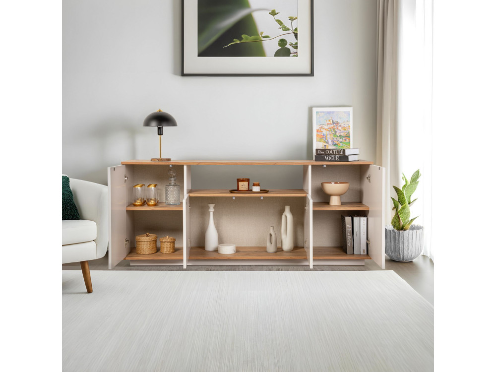 Arista" wooden sideboard - 180 x 44 x 75 cm - Beige