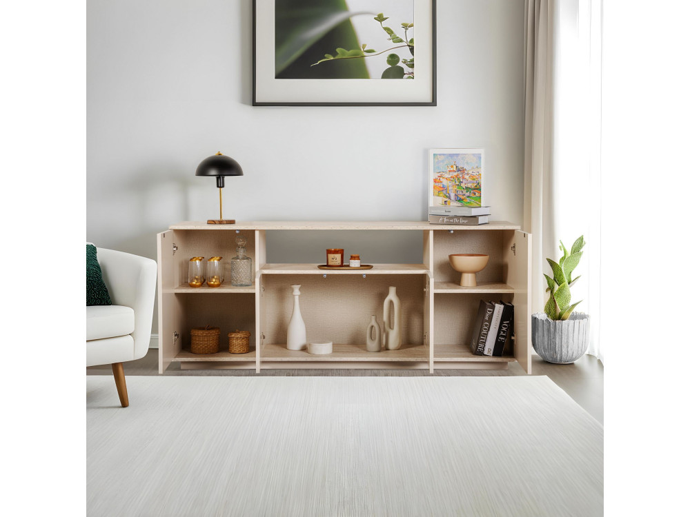 Arista" wooden console 180 x 44.5 x 75 cm - Mink