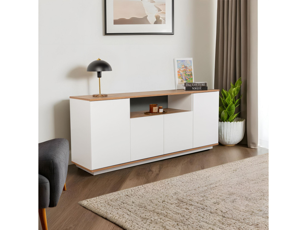 Arista" wooden sideboard - 180 x 44 x 75 cm - White