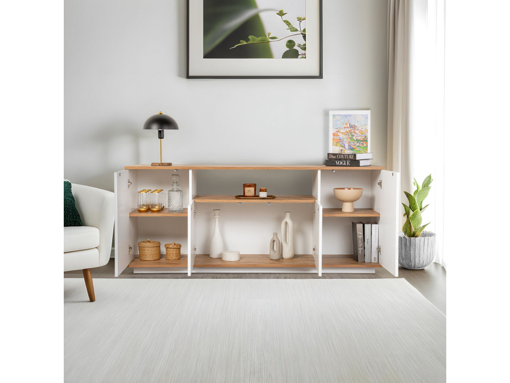 Arista" wooden sideboard - 180 x 44 x 75 cm - White