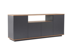Arista" wooden sideboard - 180 x 44 x 75 cm - Charcoal grey